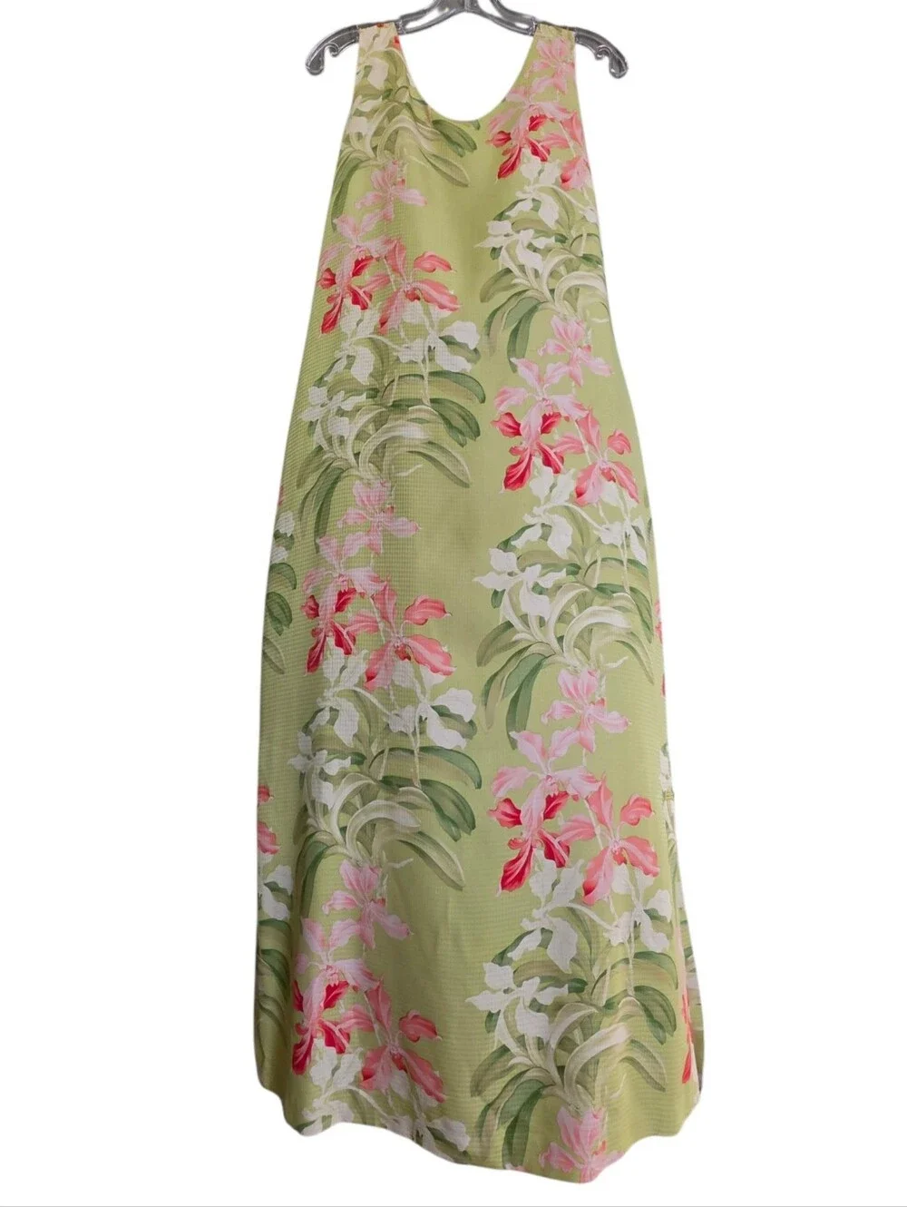 Nwot Tommy Bahama Sleeveless Lime Green Pink Orchid Tropical Resortwear Maxi